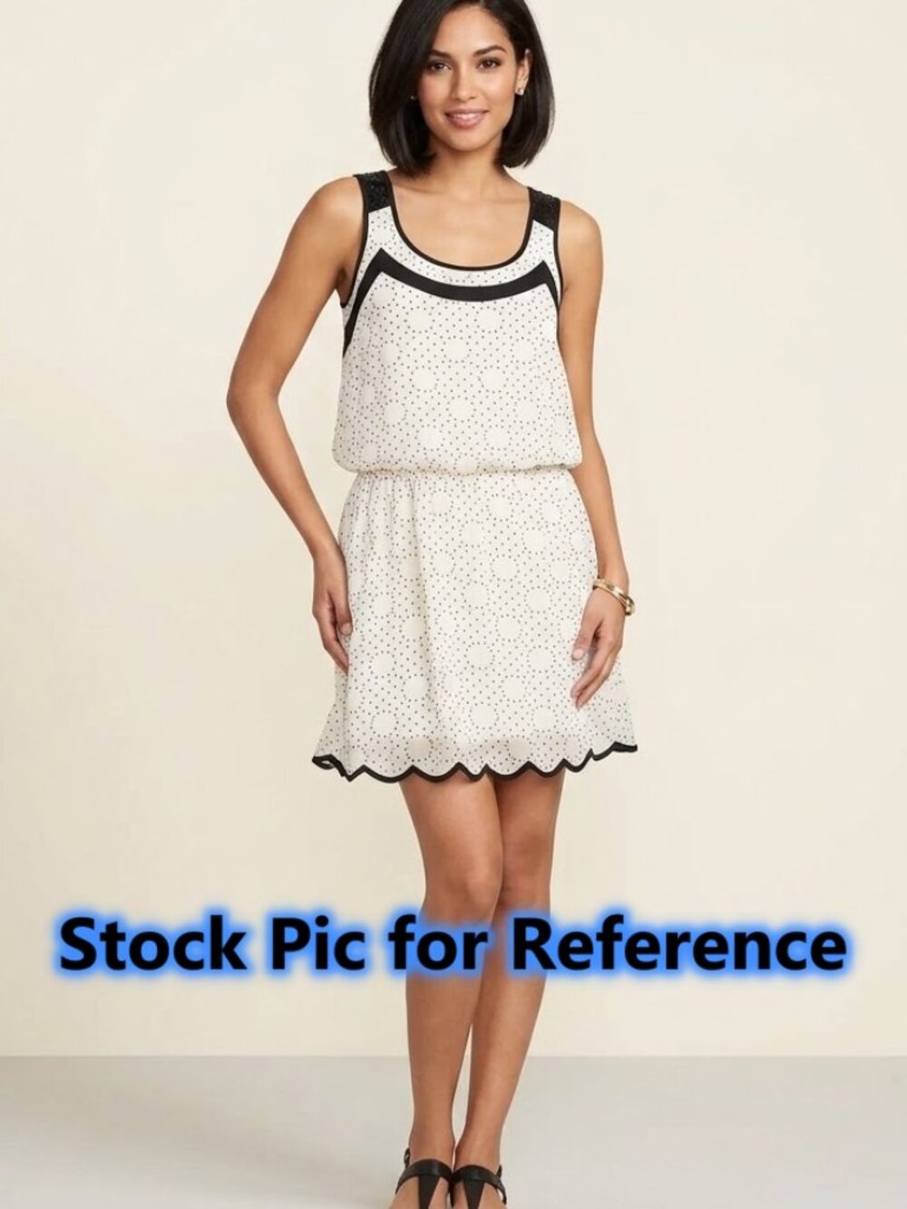 Cecico Women's Boutique Black-Dots Gorgeous White Sheer Dress Small S